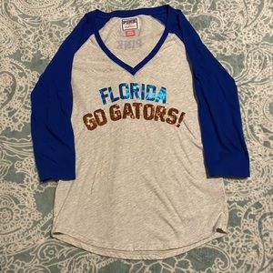 VS Pink UF Gators Shirt SZ Small 3/4 Sleeve